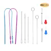 Amazon Set de Ensartador de Cuerda Elástica Largo Plástico Guía de Banda Elástica Ensartador de Doble Agujero Pinza para Ensartar