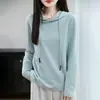 Sudadera casual holgada de algodón puro para mujer, suéter de punto para primavera y otoño, versátil y adelgazante, adecuado como prenda exterior o como capa base