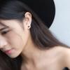 Pendientes de Plata S925 Nalan para Mujer Estilo Coreano Simples Negros Redondos Joyería de Oreja Corta con Perlas Ligeras Distintivas E4622