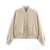 ZA comercio exterior transfronterizo artículo popular de ropa para mujer 2026 otoño e invierno nuevo moda europea y americana color liso holgado suave chaqueta de lana