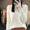 Suéter Básico de Cuello Redondo 100% Lana Pura Sin Costuras, Esencial Versátil para Otoño e Invierno, Capa Base Auto-Calentable