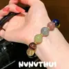 Pulsera de Amatista Natural Uruguaya Estilo Chino Nuevo Pulsera de Cuentas Pequeñas Morado Oscuro Pulsera de Cuentas de Tres Capas 108 Cuentas