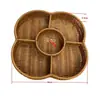 Cesta de Almacenamiento Compartimentada Decorativa Tejida de Bambú Anti-Ratán para Frutas y Verduras, Snacks, Dulces, Artículos Varios del Hogar