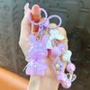 Llavero de Conejo de Gelatina con Listón de Cuentas Creativo Exquisito Lindo Accesorios para Bolso Colgante para Coche Pequeño Regalo Venta al por Mayor