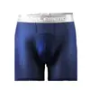 Ropa Interior Deportiva Profesional para Hombre Boxer Largo Anti-desgaste Piernas Seda de Hielo Hueco Transpirable Secado Rápido Pantalones Largos para Correr