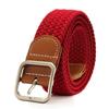 Popular Cuadrada Hebilla Perforación Libre Mujer Lona Cinturón Hombre Casual Elástico Elástico Hebilla de Pin Cinturón Mayoreo