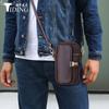Bolso Pequeño Cruzado de Cuero Genuino con Logo Personalizado Bolso Retro para Teléfono Móvil Bolso de Cintura Multifuncional Bolso Cruzado de Hombro Único de Piel de Vaca de Primera Capa para Hombres