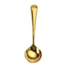 Cuchara Popular Cuchara Redonda Se Puede Añadir con logo Acero Inoxidable 304 Cuchara de Postre Doméstica Espesada Cuchara de Sopa Cuchara de Arroz Helado Regalo