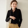 POLO Cuello Tejido Cachemira Camisa de Mujer 2024 Otoño e Invierno Nuevo Ajustado Adelgazante Cárdigan de Cachemira Elegante Camisa Base