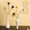 Vaso pequeno de cerâmica simples branco arranjo de flores zen chinês sala de chá decoração para casa mesa decoração hidropônica