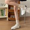 Pantuflas Exteriores Retro Negras Tejidas de Suela Gruesa con Puntera para Mujer 2025 Nuevo Ropa Exterior de Verano con Falda Sandalias Birkenstock