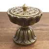 Venta al por mayor de fábrica TikTok quemador de incienso popular aleación Loto pequeño quemador de incienso quemador de incienso para el hogar plato decorativo incienso incienso Xiangyun