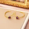 Pendientes de botón de circonita en forma de corazón súper brillantes, a la moda y elegantes, diseño de nicho, personalidad, versátiles, pendientes de aro lisos, pendientes versátiles exquisitos