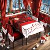 Venta al por mayor de fábrica Transfronterizo Nuevo Clásico Reno Navideño Rojo Mantel Impermeable Impresión Digital Funda de Silla Navideña