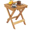 Mesa Auxiliar Plegable para Exteriores con Tablero de Listones, Mesa de Café Portátil y Ligera para Patio, Picnic en el Patio Trasero y Camping