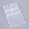 Caja de Joyería Transparente de PP con Cuatro Compartimentos, Caja para Piezas de Anzuelo, Caja de Costura de Papel de 4 Compartimentos, Caja de Almacenamiento y Organización para Empaquetado de Accesorios