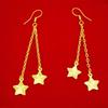 Brincos de borla estrela de cinco pontas banhados a ouro latão joias banhadas a ouro imitação estilo nacional brincos femininos brincos atacado