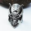 Joyería de Comercio Exterior al Por Mayor Anillo de Acero Inoxidable para Niños Hombres Acero Titanio Diente Anillo de Cráneo de Lobo Casco de Guerrero Anillo