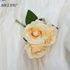 Rosas de mano flores artificiales 3 rosas búlgaras boda boda flores falsas decoración decoración de mesa comercio exterior