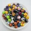 Cuentas Espaciadoras con Agujero Grande con Forma de Aceituna, Balón de Voleibol, Balón de Tenis, Accesorios de Cuentas Sueltas, Joyería Hecha a Mano, Gomas para el Cabello, Accesorios para Muñecas