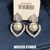 ¡Precioso y Elegante! Pendientes de Perla con Forma de Corazón de Zirconia con un Ambiente Suave, Pendientes Versátiles Simples y de Moda al por Mayor