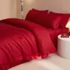 Casamento 100S Algodão de Fibra Longa Algodão Cama Conjunto de Quatro Peças Casamento Novo Chinoiserie Cama de Casamento Roupa de Cama de Algodão Grande Vermelho