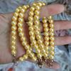 Accesorios de joyería de perlas vidrio perla de imitación accesorios DIY cadena de pulsera bola de pelo llavero colgante regalo cadena corta pequeña