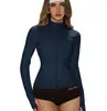 Chamarra de Yoga Rosa con Cuello Alto y Cierre, Ajustada, Manga Larga, Adelgazante, Ropa Deportiva Fitness, Top de Entrenamiento para Correr para Mujer