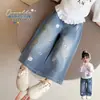 Pantalones de Pierna Ancha para Niñas 2026 Primavera/Otoño Nuevo Estilo Bebé Moda Coreana Niños Sueltos Elegantes Bebé Vaqueros de Pierna Recta