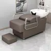 Lavabo de Cerámica para Lavado de Cabello para Salones de Belleza, Estilo Simple Semi-Reclinable, Cama de Masaje y Lavado para Salón de Belleza, Venta Directa del Fabricante