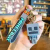 Minecraft Llavero Colgante de Plástico Blando Cadena de Llaves Personaje Colgante para Coche Muñeco de Dibujos Animados Ladrillo de Construcción de PVC Creativo