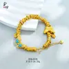 Pulseira Enrolada Borboleta Gravada com Incrustação Tradicional de Ouro de Areia, Cobre Dourado Martelado, Moda de Luxo Leve Estilo Commuter para Mulheres