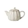 Tetera de Cerámica Personalizada, Juego de Té de Halloween con Forma de Calabaza, Cafetera y Taza Sencillas de Color Sólido Esmaltadas en Horno con Relieve