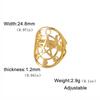 Tendencia de personalidad europea y americana retro titanio acero joyería hueca fase lunar estrella de cinco puntas anillo ajustable anillo de acero inoxidable
