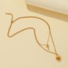 Nuevo collar europeo y americano personalizado con colgante de llave y candado de acero inoxidable, moda callejera hip hop chapado en oro, collar de candado de amor