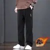 Pantalones Casuales de Pana para Hombre Otoño Invierno Nuevo Estilo Felpa Cálida Retro Versátil Cómodos Rectos Holgados Venta al por Mayor