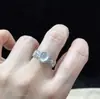 Anillo de Plata de Ley S925 Estilo Vintage Huevo de Jade Espuma de Agua para Mujer, Anillo de Encaje Versátil Exquisito de Lujo Ligero, Nuevo Estilo Chino Jade