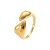 Anillos de Moda y Únicos, Simples y Lujosos, Versátiles, Estilo Ins, Anillos Abiertos de Corazón Doble Transfronterizos Europeos y Americanos