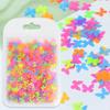 Pacote de 2g de Lantejou Borboleta Colorido Fluorescente 5mm para Nail Art, Decorações de Preenchimento DIY em Resina, Lantejou Borboleta Colorido Fluorescente de Verão