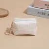 Porta-moedas Patchwork Perolado Criativo, Mini Bolsa com Chaveiro para Armazenamento de Batom e Fones de Ouvido de Alto Valor com Design Xadrez Geométrico