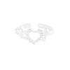Anillo abierto de plata de ley S925 con forma de corazón hueco, versátil, de estilo coreano, con diseño original de nicho, para mujer.