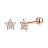 Nuevos Pendientes de Estrella de Cinco Puntas s925 Joyería Pequeña Pendientes Simples y Lindos de Plata Esterlina para Mujer Adelgazantes para Rostro Redondo SVE0135