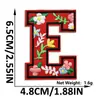Color Rojo 26 Letras Inglesas Parches Bordados Adhesivos Termoadhesivos Parches de Flores y Letras para Decoración de Ropa y Bolsos