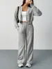 Amazon Transfronterizo Europeo y Americano Otoño e Invierno Nuevo Traje Casual de Pantalón de Chándal Corto de Color Sólido para Mujer