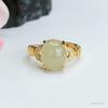 Anillo de Agua Clara de Jade Hetian Natural Guan Yu Anillo de Jadeíta Joyería de Moda Fábrica Venta al por Mayor Dropshipping S4012003