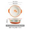 Tigela Criativa para Salada de Frutas Prato para Assar Binaural Fofo Estampado Arroz Assado Assar Utensílios de Cerâmica Domésticos Prato Fundo Micro-ondas