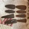 Clip BB de Tela Retro Estilo Coreano de Principios de Otoño Clip Sencillo de Terciopelo para el Cabello para Salir Clip para Mechas Laterales Clip de Alta Gama para Cabello Rebelde para Mujeres