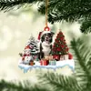 Bolsa para Enfeite de Natal Plano Decoração de Pinheiro Casa Pendurada Charme Lembrança de Véspera Acessórios para Retrovisor de Carro Presente de Natal