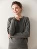 Diseño Otoño e Invierno Moda Suéter de Cachemira con Cuello Redondo para Mujer Aspecto Holgado Adelgazante Estilo Borla Suéter de Punto Básico Suéter Casual