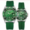 Reloj de cuarzo deportivo de moda para parejas transfronterizas, con diseño de fantasma de agua verde, informal, de silicona, para estudiantes, resistente al agua.